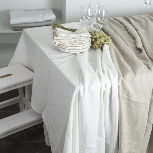 Samsø Linen Tablecloth (milky white)